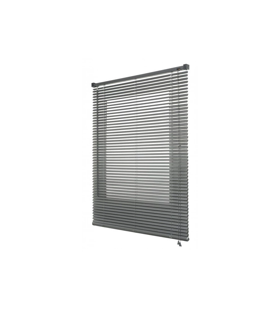 VENEZIANA IN VINILE GRIGIO CON LAMELLE DA 25 MM, 75X160 CM